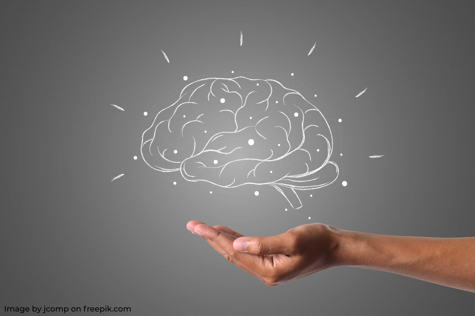 chalk brain and hand