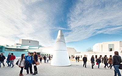 Students walking at the University of Warwick campus