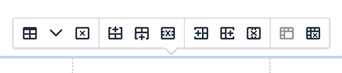 The table toolbar