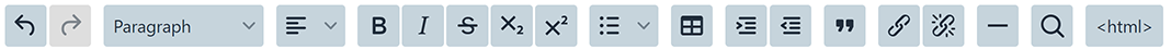 The Components Editor formatting toolbar