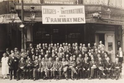 Photograph of delegates at the 1st International Tramwaymen’s Congress in Brussels, 1925